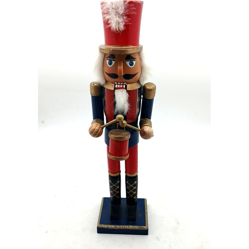 Christmas Drummer Nutcracker 14" 2013 Atico International Asia Red Hat